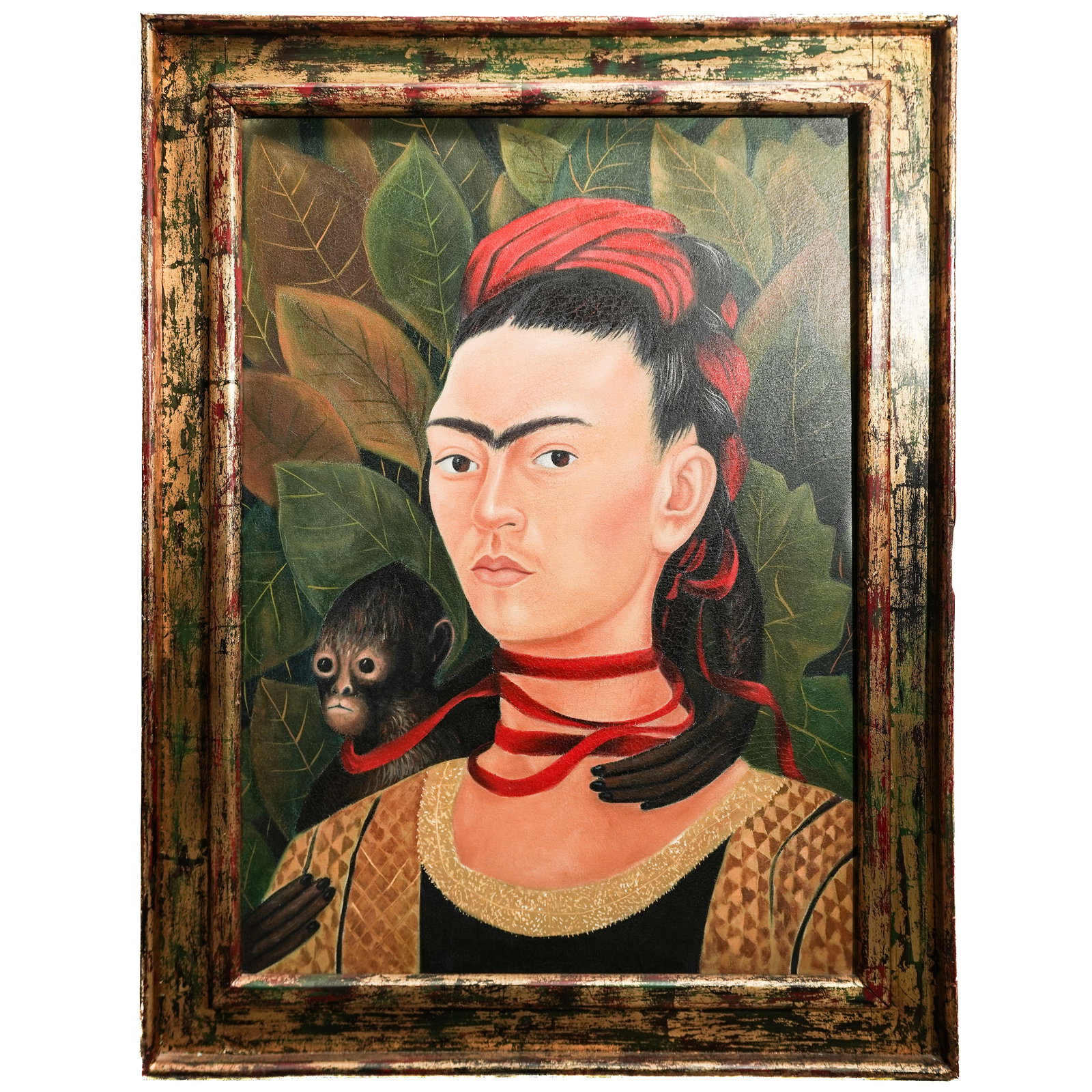 Manner of Frida Kahlo "Self Portrait with Monkeys" (1 of 3)