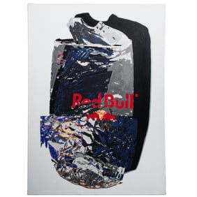 Claude Charlier (b. 1953, French) "Red Bull" Acrylic on Canvas