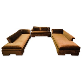 (3pc) Mid Century Sofa Set Parsons