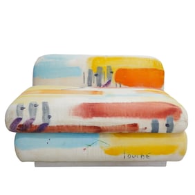 Signed Sumi Artist Sofa Lounge Chair