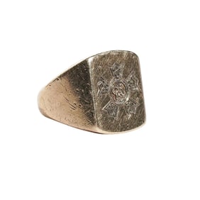 Signed Vintage 14k Gold Signet Ring