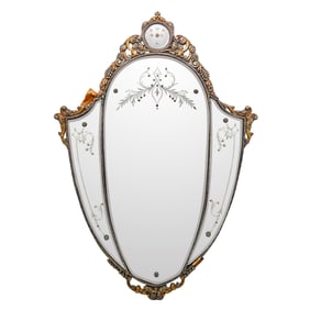 Antique Venetian Etched Mirror