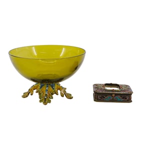 (2 Pc) Jay Strongwater Enameled & Jeweled Grouping