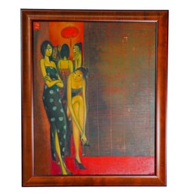 Signed Figural Oil on Canvas