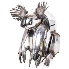 Large Signed Welded Steel Koala Sculpture