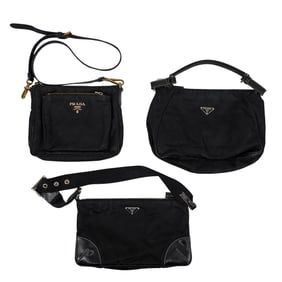 (3 pcs) Prada Black Nylon Handbags