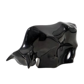 Baccarat Black Crystal Bull Figurine