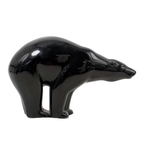 Baccarat Black Crystal Bear Figurine