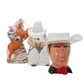 (3 Pc) Roy Rogers Western Themed Ceramic Cookie Jars