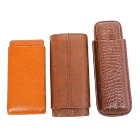 (3 pcs) Leather Cigar Holders