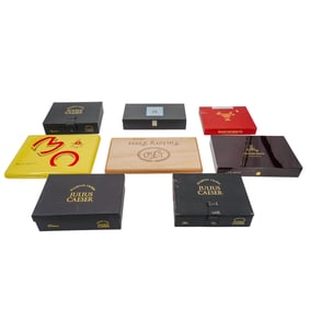 (8 Pc) Assorted Julius Caeser & Montecristo Cigar Boxes Grouping
