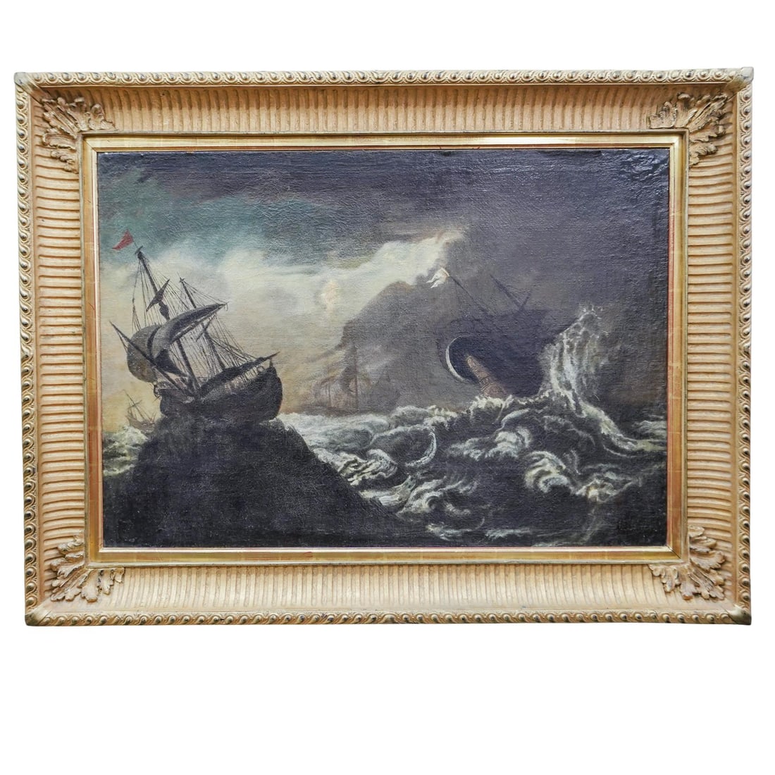 Att. Claude-Joseph Vernet (1714-1789, French) Stormy Nautical Oil on Canvas (1 of 4)