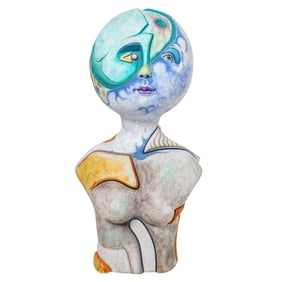 Alexander Flores LE Moon Face Ceramic Sculpture