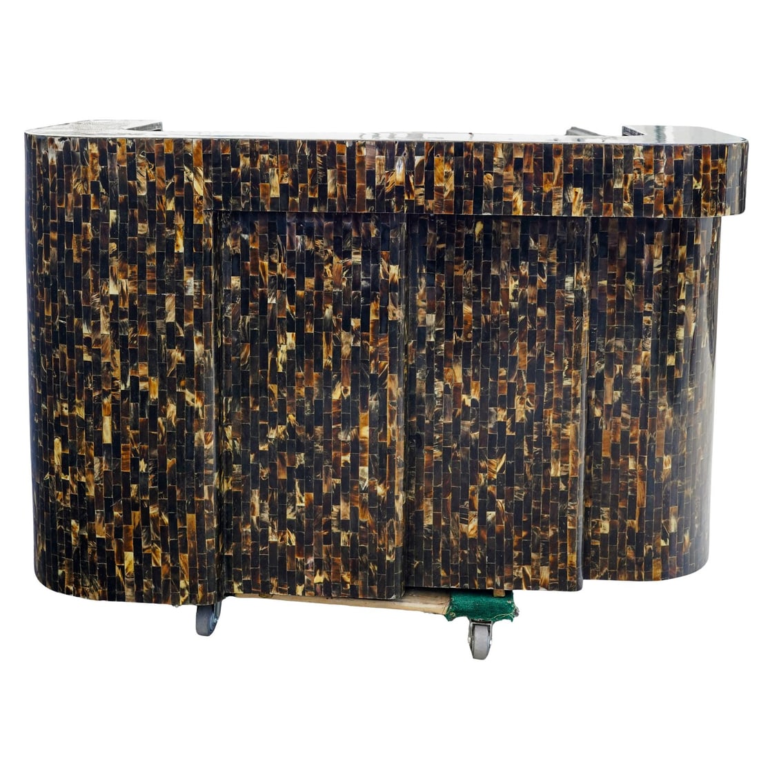 Enrique Garcel Midcentury Tessellated Bar and Stools: Enrique Garcel Midcentury Tessellated Bar and StoolsMid 20th century, ContinentalEnrique Garcel Midcentury Tessellated Bar and StoolsA mid 20th century bar and stools created from thin tessellated til