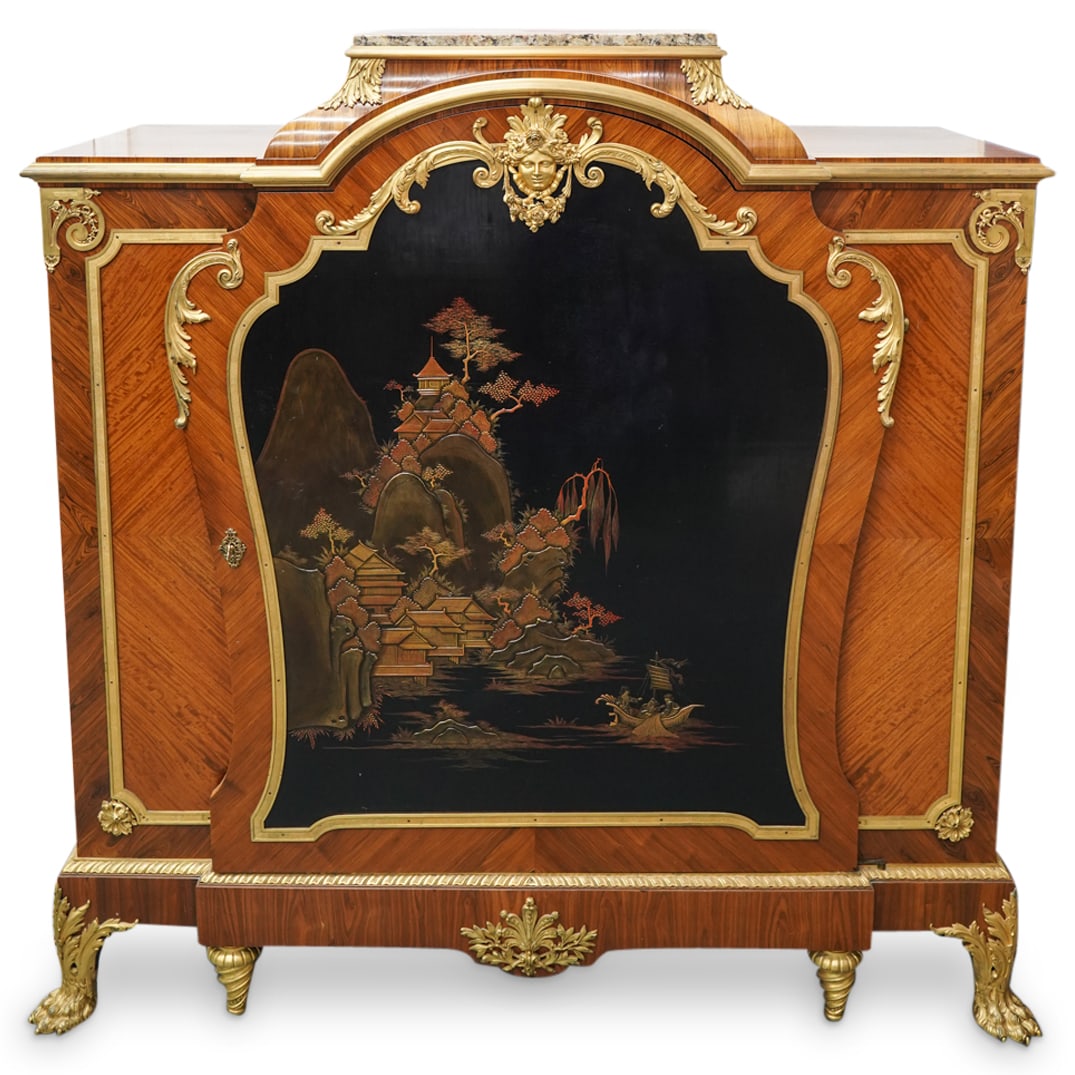 Large French Empire Alfred Emmanuel Louis Beurdeley Chinoiserie Cabinet (1 of 17)