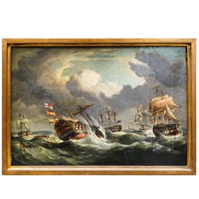 Attributed Richard Ball Spencer Nautical Oil on Canvas