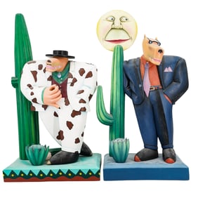 Pair of Markus Pierson (American, b. 1961) Sculptures