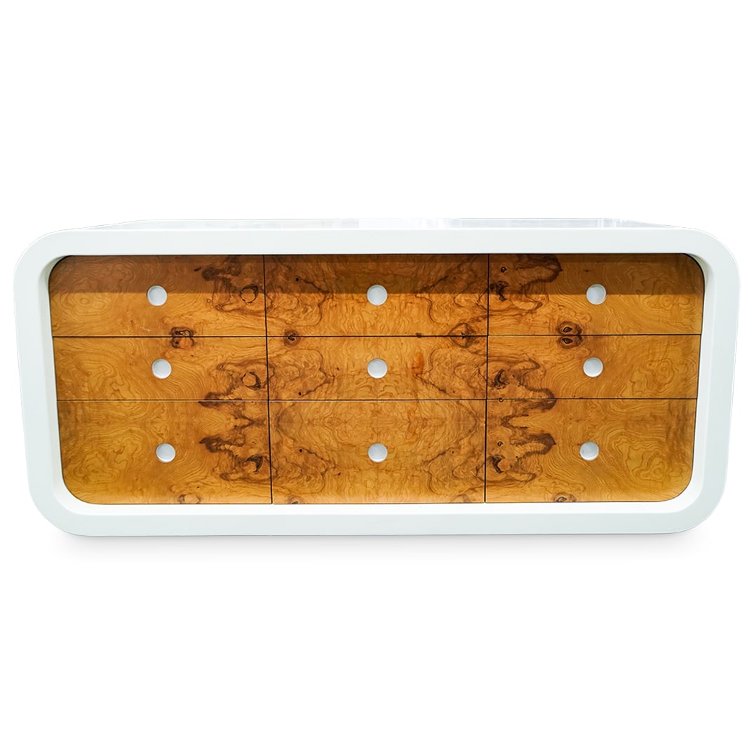 Manner of Milo Baughman Custom Lacquered Burlwood Dresser (1 of 8)