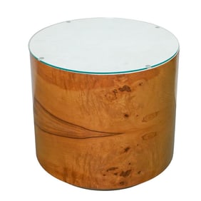 Manner of Milo Baughman Custom Lacquered Burlwood End Table