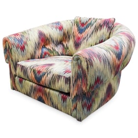 Manner of Milo Baughman (1923-2003, USA) Chevron Swivel Club Chair