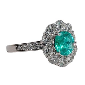 GIA 1.64 CT Brazilian Paraiba Tourmaline Platinum Ring