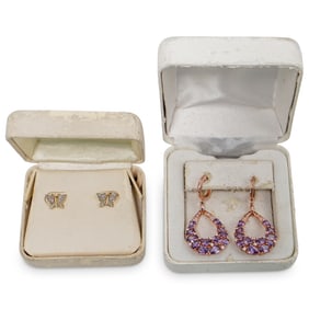 2 Pairs of 14K Gold Stud Earrings