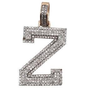 10k Gold and Diamond Z Pendant