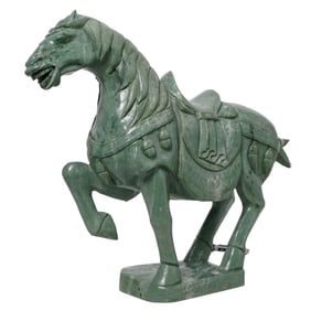 Large Chinese Carved Stone Tang Horse