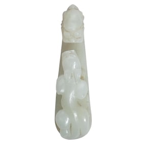 Chinese Carved Jade Toggle Ornament
