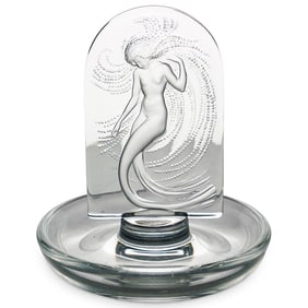 Lalique Crystal "Naiade" Round Pin Tray