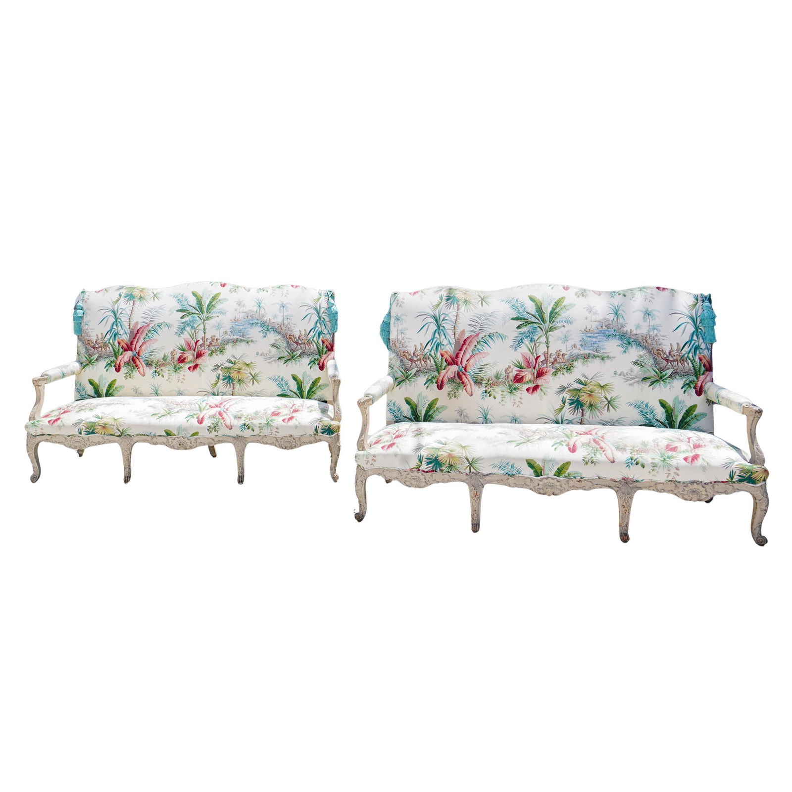 Pair of European Orientalist Upholstered Sofas (1 of 8)