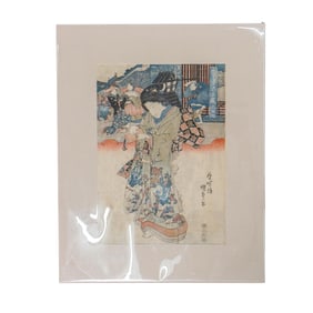 Att. Utagawa Kunisada (1786-1865, Japanese) Wood Block Print