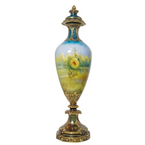 Large Hand-painted Porcelain Urn