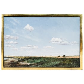 Niels Strobek (b. 1944, Denmark) "Beach of Kalvebod" Oil on Panel