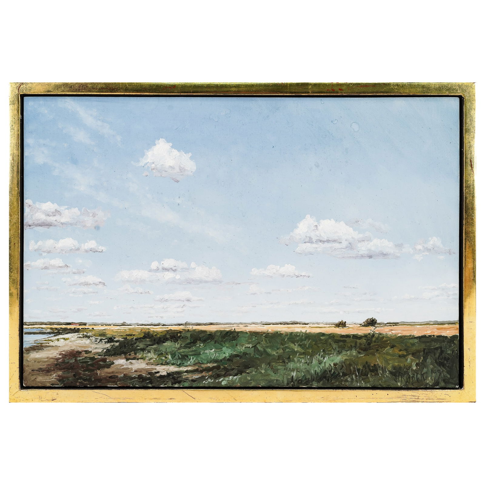 Niels Strobek (b. 1944, Denmark) "Beach of Kalvebod" Oil on Panel (1 of 5)