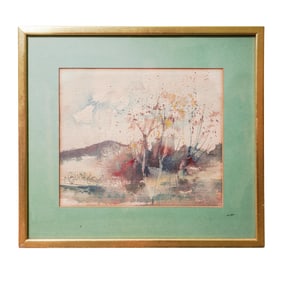 W Carl Burger (1925-2023, German/USA) Watercolor Landscape