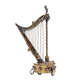 Antique Viennese Reuge Sainte Croix Sterling Harp Music Box