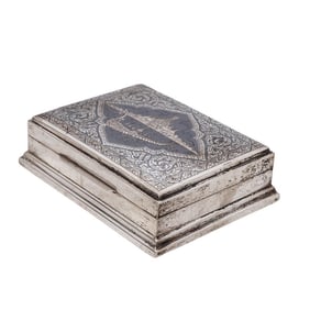 Antique Siamese Sterling Silver Niello Box