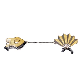 Pair of Margot De Taxco Sterling and Enamel Brooches