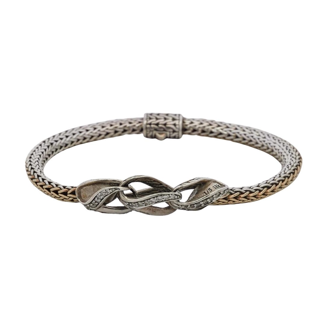 John Hardy 18k Gold Sterling and Diamond Bracelet (1 of 6)