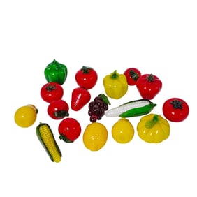 (17 pcs) Murano Glass Fruits and Vegetables