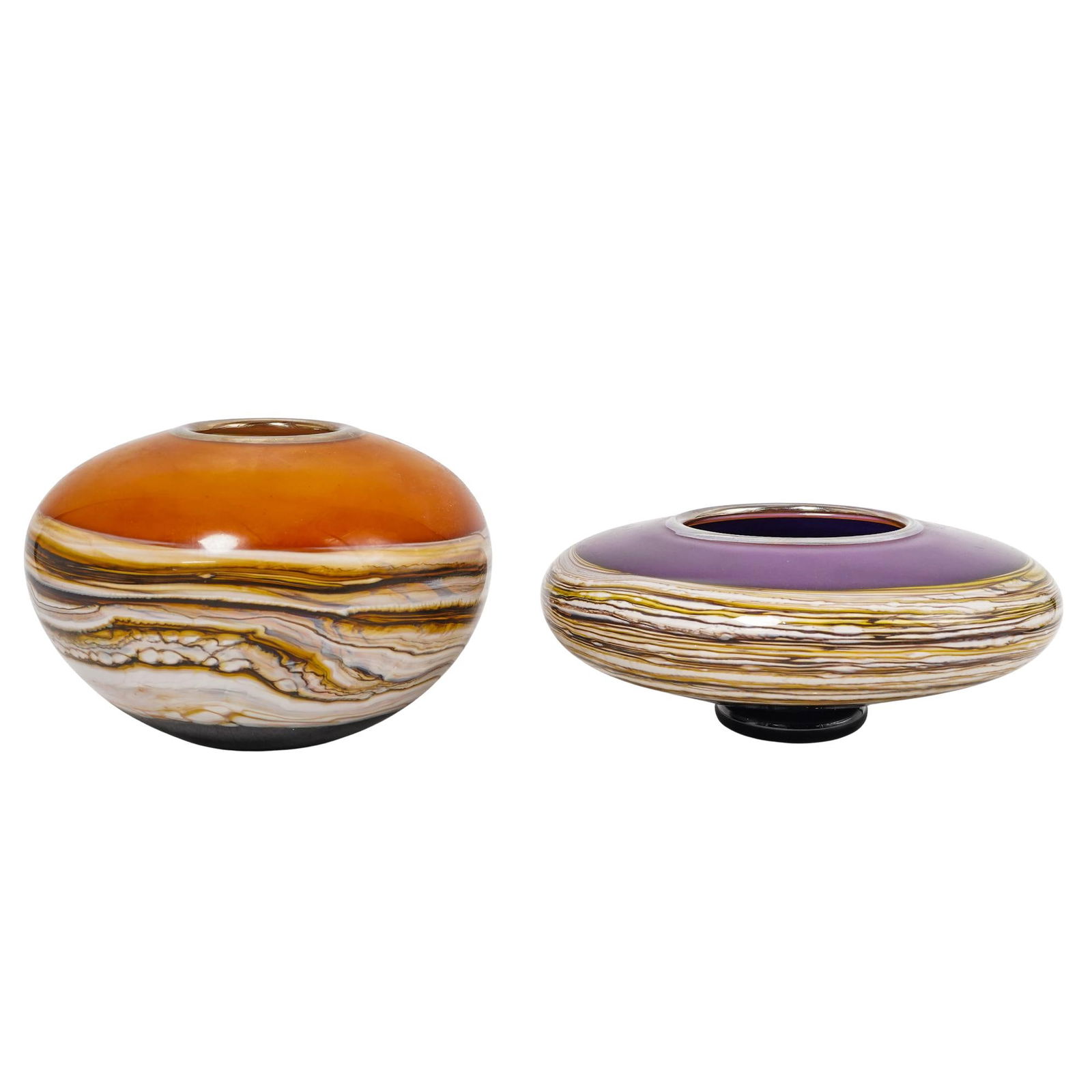 (2 Pc) Signed Gartner Blade Art Glass Vases (1 of 7)