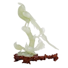 Chinese Carved Jade Birds Sculpture