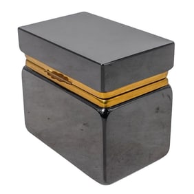 Dark Red Opaline Glass Dresser Box