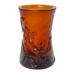 Antique Chinese Peking Glass Brush Pot