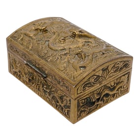 Antique Chinese Bronze Dragon Box