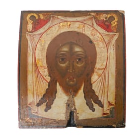 Russian Hand-Painted Icon on Wood