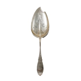 W Faber & Sons Coin Silver Monogrammed Serving Spoon