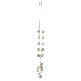 Italian 14k Gold and Chalcedony Drop Necklace