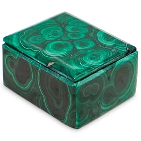 Antique Miniature Malachite Trinket Box